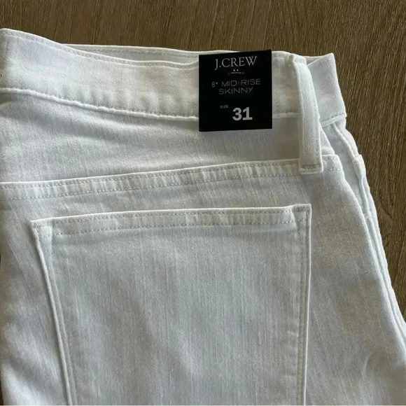 J Crew Factory 8" Midrise white skinny jean in signature stretch 31 NWT - Picture 6 of 9